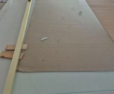 shower screen brushed gold