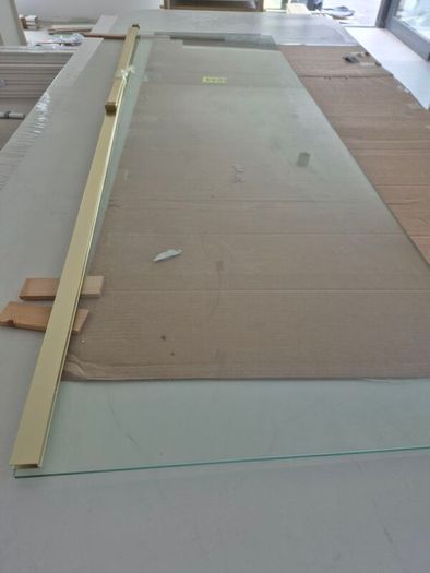 shower screen brushed gold