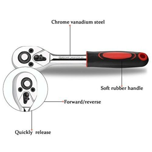 1/4-inch ( 6.35MM ) 24-Tooth Chrome Vanadium Ratchet Wrench