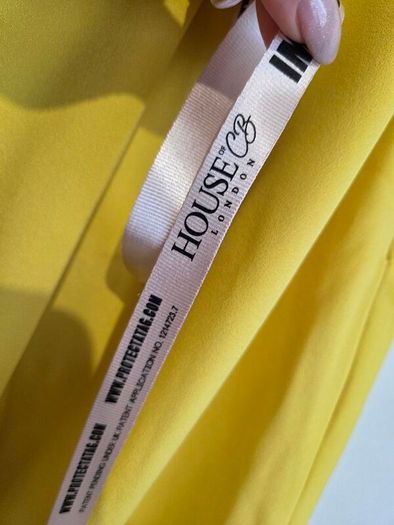 House of CB Yellow Uma Strapless Mini Dress Size S