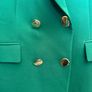 Zara Green Long Double Breasted Blazer Image 2