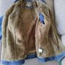 Denim cotton jacket with faux fur lining warm winter size 16 button closure in very good condition with no issues see last two photos for exact measurements FREE STANDARD POSTAGE INCLUDED Image 6