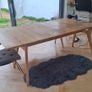 Oak kitchen/dining table and bench Image 3