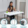4 x 2 ft (122 x 61 cm) Rectangular Light Commercial Fold-in-Half Folding Table with 3 Adjustable Heights of 24/29/36 inch (FREE POSTAGE) Image 3
