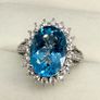 Topaz & White Zircon Statement Halo Ring Image 5