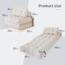 Folding Sofa Bed, Convertible Sleeper Chair with Pillow Foldable Mattress with Back Support, Portable Fold Out Chair Bed Comfy Floor Sofa Lounge for Living Room Bedroom, Beige Image 3