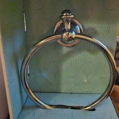 Wall mounted stainless steel chrome towel ring