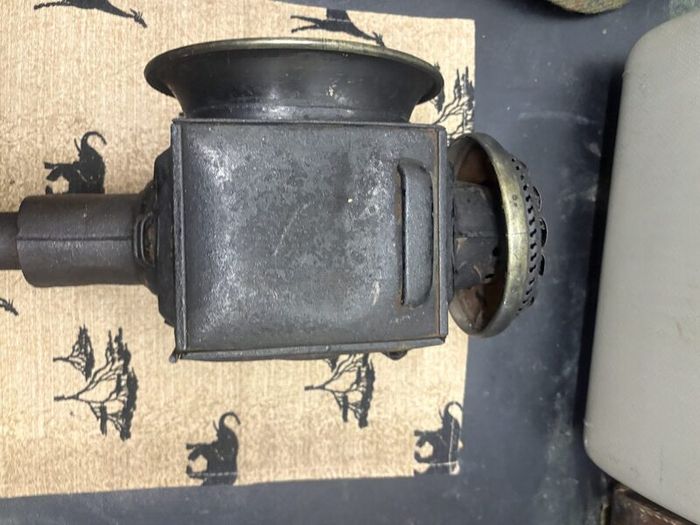 Antique Kodak Kerosene Darkroom Safelight Lamp with Leather Case