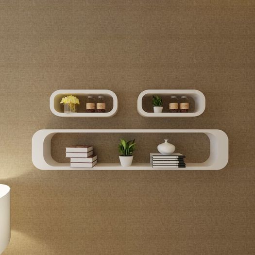 Wall Cube Shelves 6 pcs White