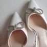 New Ivory Satin Slingbacks Image 5