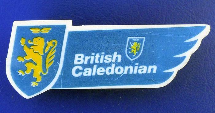 BRITISH CALEDONIAN airways - junior wings plastic badge (1970's/1980's). Scarce badge.
