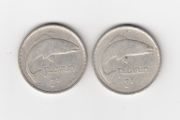Ireland, 2 x 1928 Florins, 2/-, Saorstat Eireann, 75% Silver Coins, coins seem to be cleaned (No: 455)