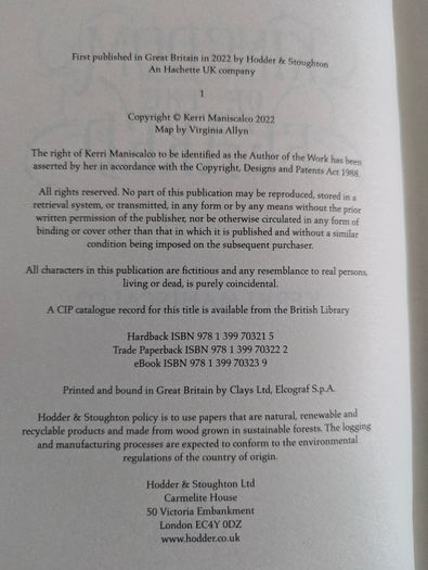 Kingdom of the Feared - Kerri Maniscalco | 1st Edition Hardback
