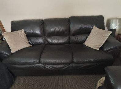 Three and Two Seater leather sofas