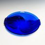 French Arcoroc Cobalt Blue Glass Plate  and Marble Eggs Image 2