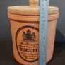 Fabulous Retro Vintage Large Mr. Brannams Celebrated Devon Terracotta Biscuit Holder with Cork Lid in Excellent Condition Image 9