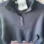 jumper Bnwt Zara navy cropped jumper with button neckline size small Image 4