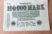 Rare Old 1922 German Banknote - 100,000 Mark