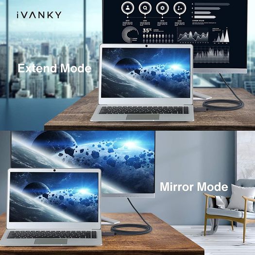 iVANKY 2M DisplayPort (Male) to HDMI (Male) 1080P Gold-Plated/Nylon-Braided Cable (Brand New/Warranty)
