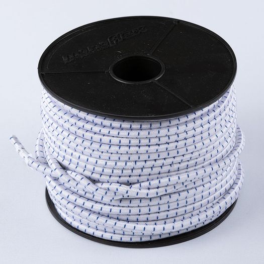 Elastic bungee rope 8mm / 50m - Reel  White/blue