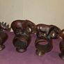Set of 5 hand carved African Animal Napkin Holders Image 3