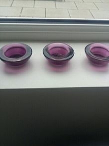 Purple glass tealight holders