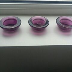Purple glass tealight holders
