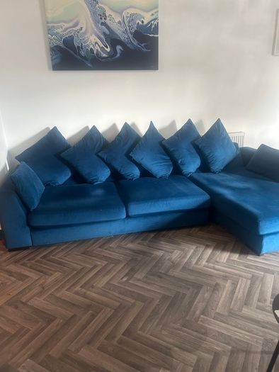 Blue L chiar sofa