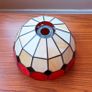 Vintage Tiffany-style stained glass lampshade bell-like shape with a domed top and a scalloped bottom edge Image 3