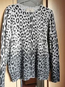 NEW - PAUL COSTELLOE leopard print cashmere Jumper UK 12