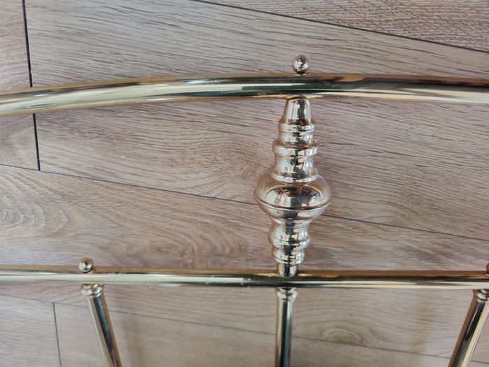 Headboard king bed gold colored metal frame