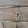 Headboard king bed gold colored metal frame Image 5