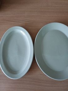 Duraling Two  Green Serving Plates