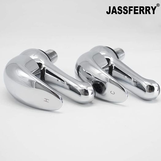 Chrome Pair of Basin Taps Hot and Cold Water Bathroom Sink Tap Top Lever Handle 1/2" Faucets, Set of 2 (FREE POSTAGE)