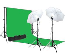 Background Support & 3m x 6m Green Screen Studio Light Kit