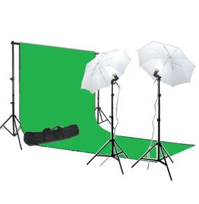 Background Support & 3m x 6m Green Screen Studio Light Kit