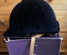 Charles Owen navy velvet hat
