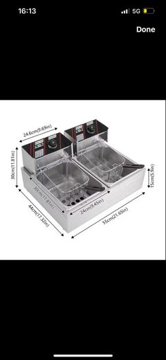 Stainless Steel Commercial Electric Fryer Stainless Steel Fryer 12L Electric Double Tank Double Sieve Machine for Chicken/Shrimp With Basket And Lid 12L 220v