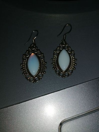 oval moon stone earrings