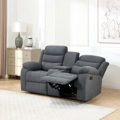 New 3+2 Grey Fabric Recliner Sofas