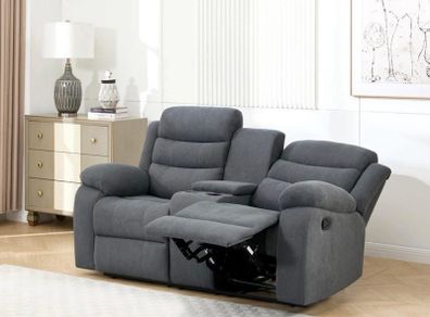 New 3+2 Grey Fabric Recliner Sofas