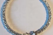 Rhodium Plated Sterling Silver Moissanite Tennis Bracelet