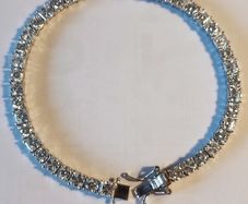 Rhodium Plated Sterling Silver Moissanite Tennis Bracelet