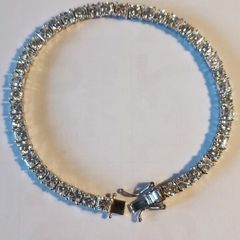 Rhodium Plated Sterling Silver Moissanite Tennis Bracelet