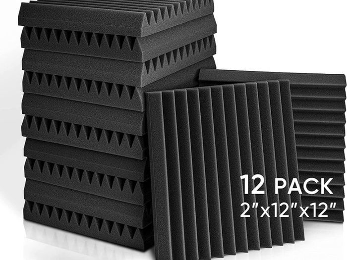 12 Pack - Acoustic Foam Panels, 2" X 12" X 12" Mushroom Studio Wedge Tiles, Sound Panels Wedges Soundproof Sound Insulation Absorbing MULTIPLE DESIGNS AVAILABLE, SEE PHOTOS (FREE POSTAGE)