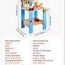 Wooden Kids Workbench Toy with 62 Accessories  Role Play Builder Set for Ages 3 Image 4