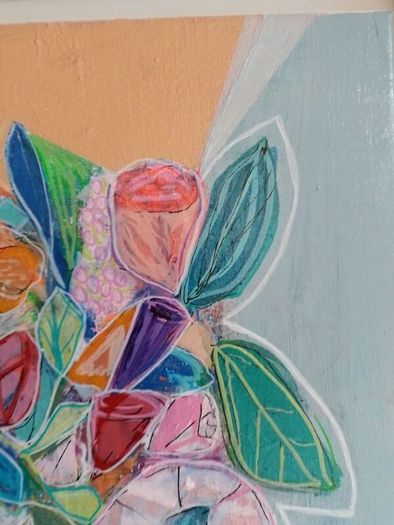 Original Abstract Painting Original Floral Painting Framed Floral Art New Original Irish Abstract Painting by Artist