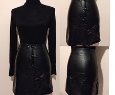 Faux Leather Black Skirt