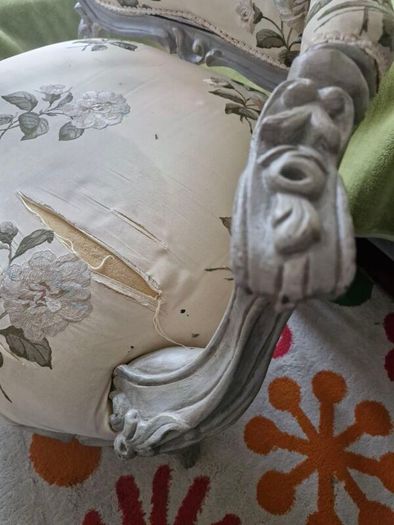 Beautifully carved chair requiring reupholstering
