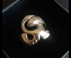 Vintage Children of Lir swan sterling silver ring size L